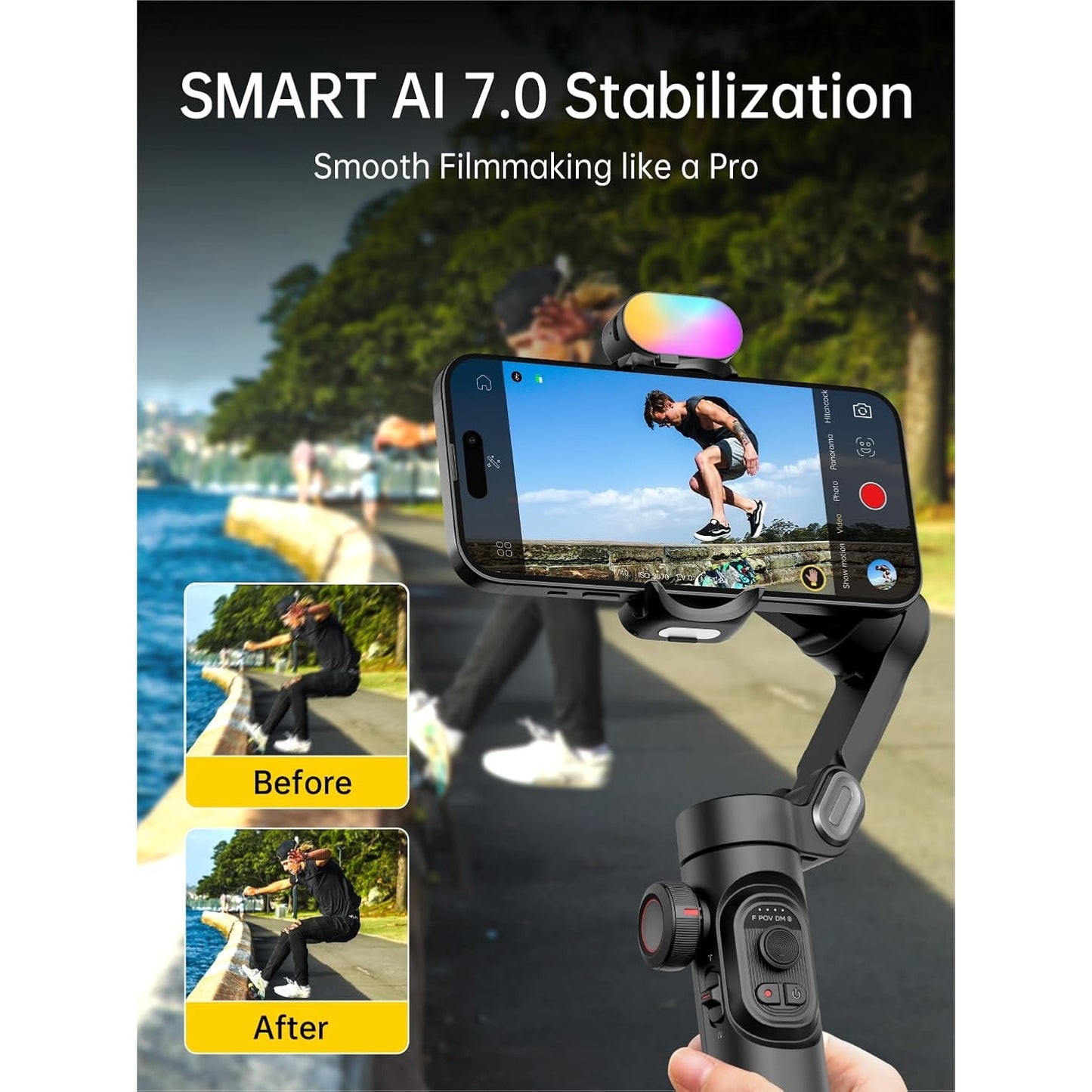 Mobile phone gimbal stabilizer