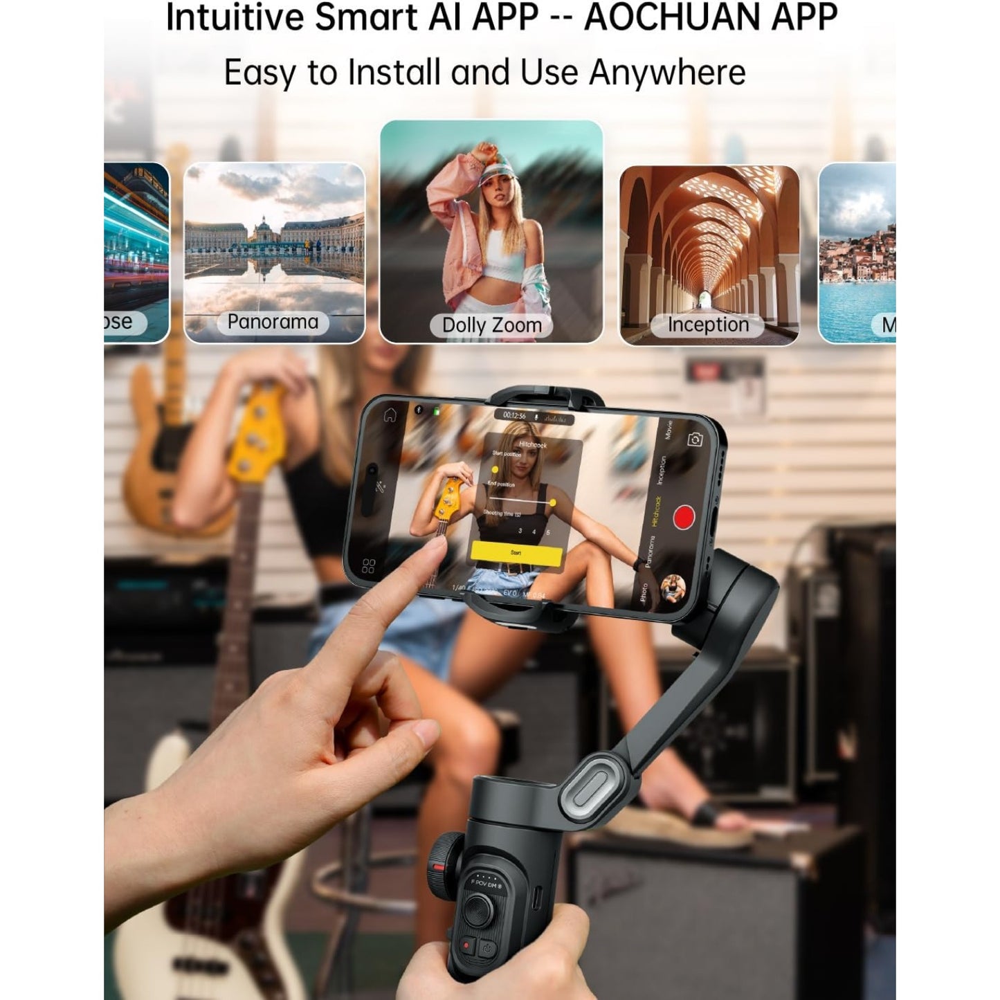 Mobile phone gimbal stabilizer