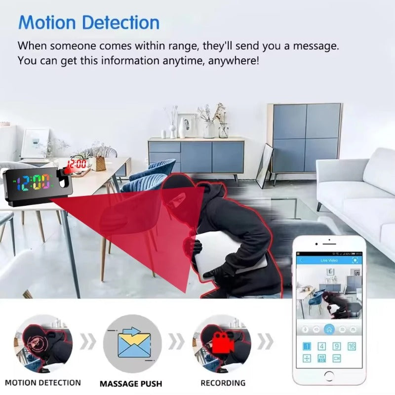 Mini 4K WiFi Clock Camera